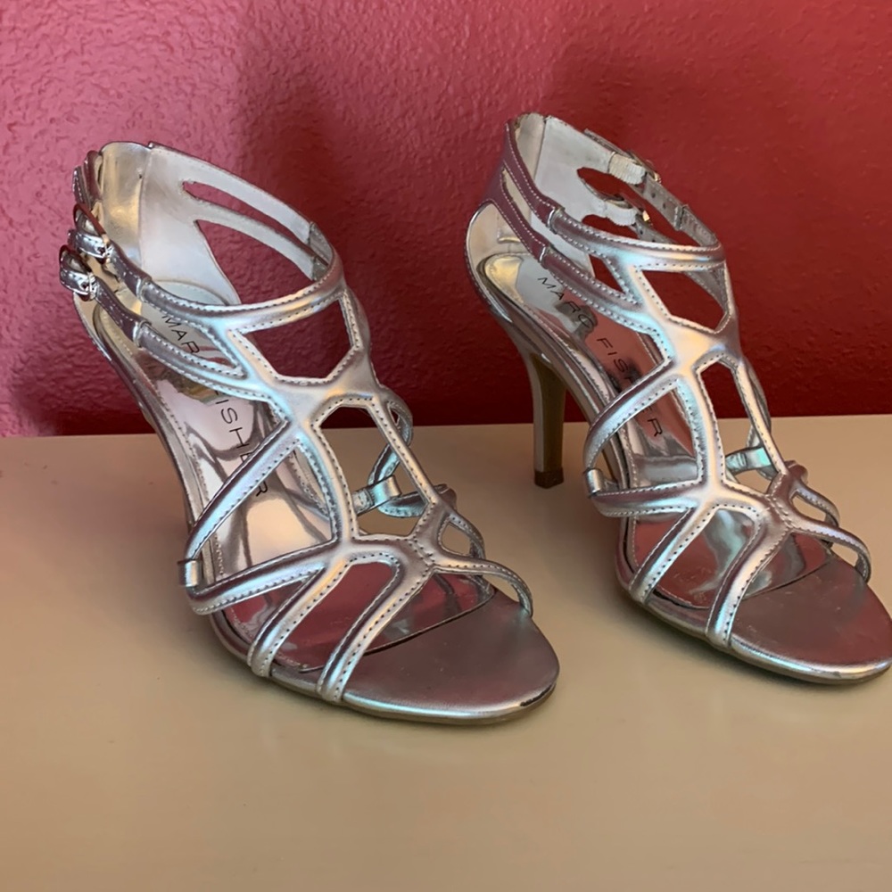 Silver Marc Fisher Dress Sandals